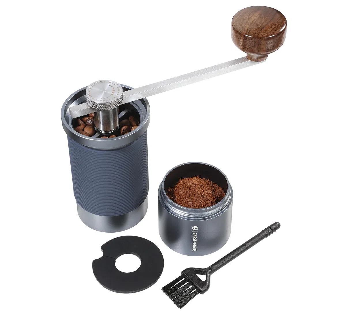 ZASSENHAUS Master - Molinillo de café manual (acero inoxidable, con mecanismo de molienda ajustable)
