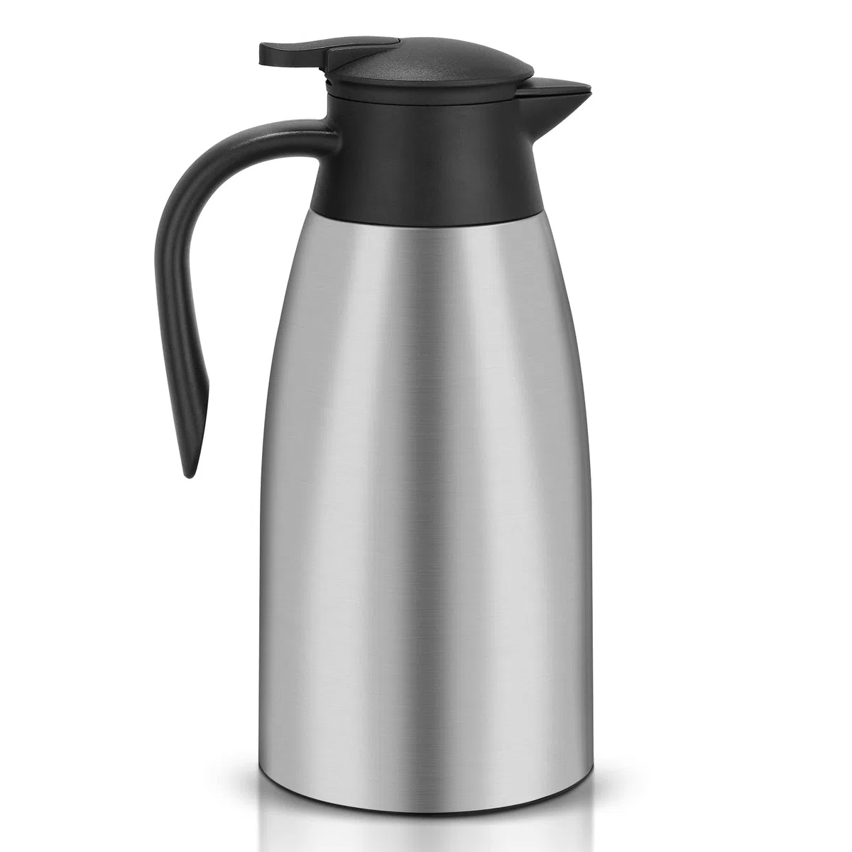 Hossejoy Termo de acero inoxidable de doble pared, aislamiento al vacío, jarra de café, 12 horas de almacenamiento de calor y frío, para café, leche, té, bebidas (plata)