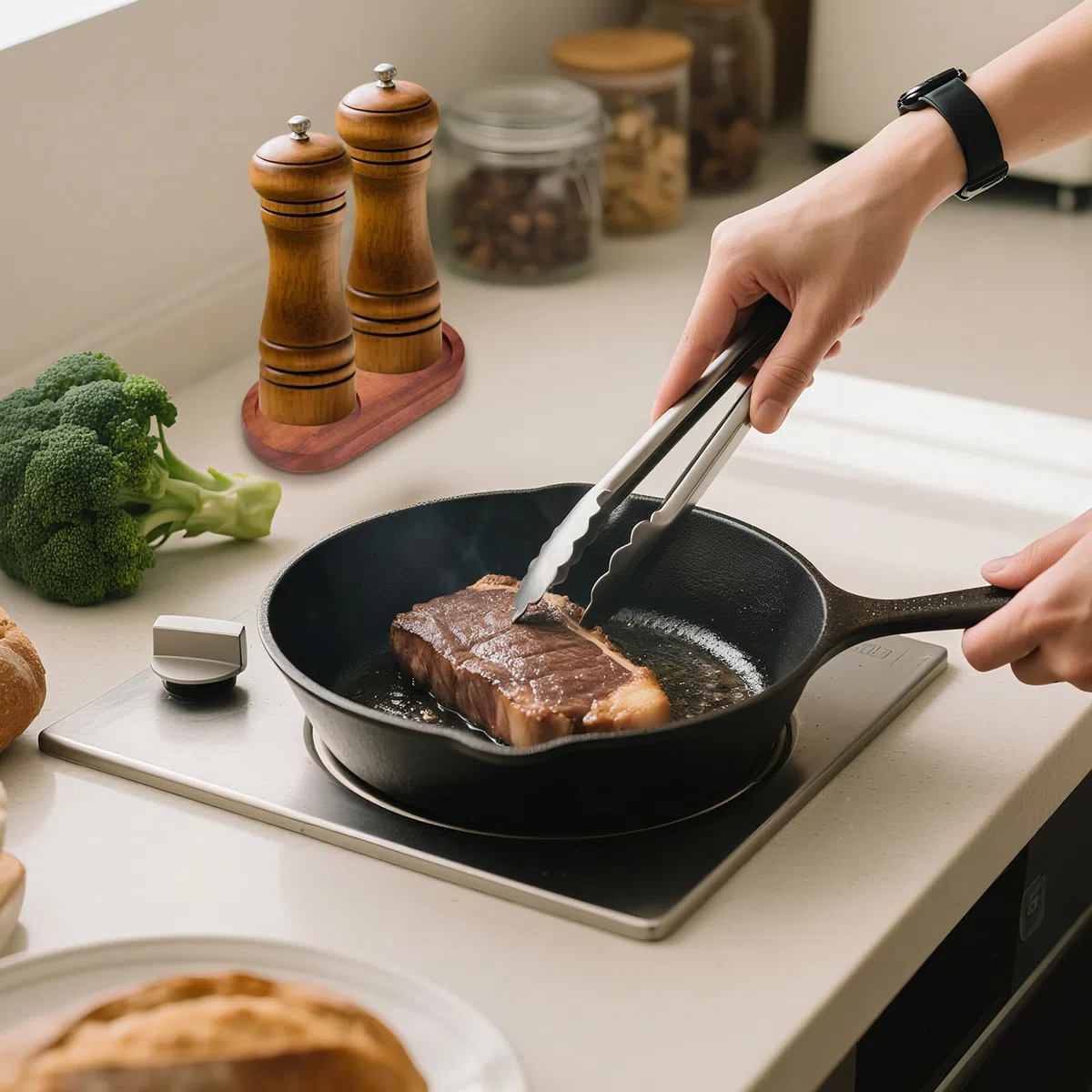 Bandeja para Molinillo de Sal y Pimienta, 2 Compartimentos Soporte Molinillo Pimienta General Soporte de Madera Sal Organizador Condimentos para Cocina Hogar y Suministros
