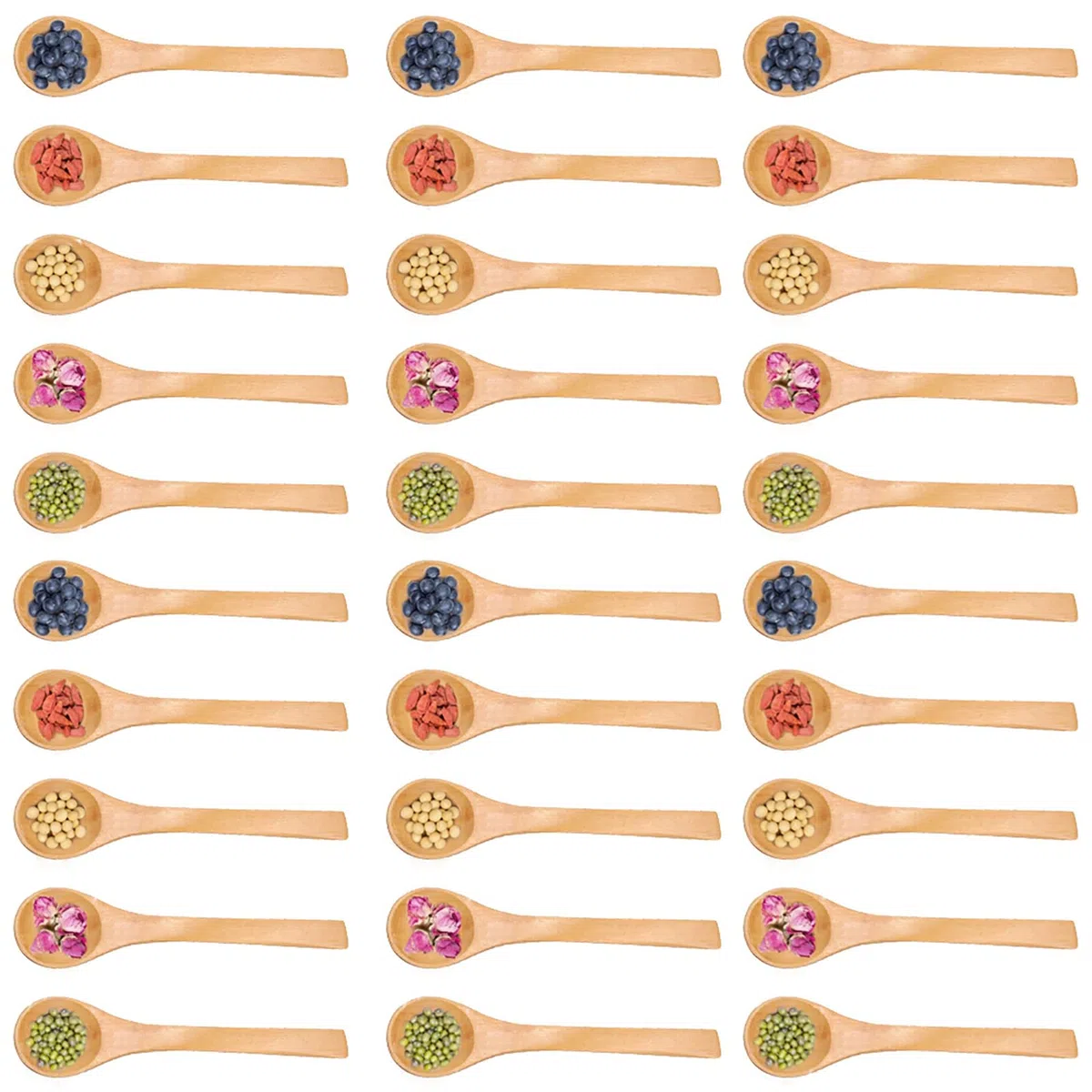30 unids Mini Cuchara De Madera Hecha A Mano, Cucharas Helado Azúcar Miel Café Cucharillas para niños Pequeño