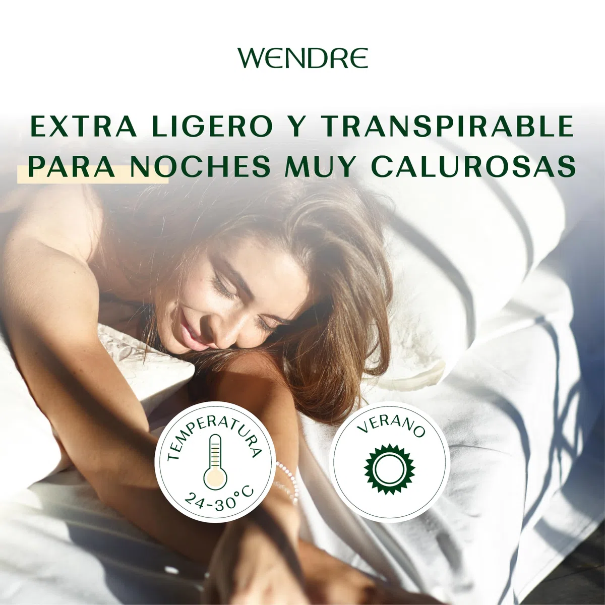 Wendre Edredón Verano 240x260 cm – Cama 180 – Extra Ligero 100 g/m² Transpirable – Nórdico de Verano Certificado Oeko-Tex