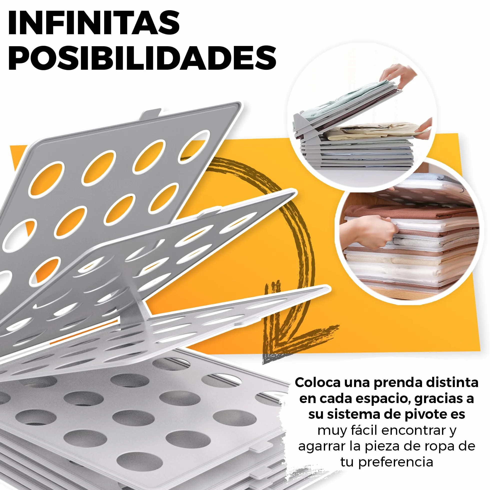 Organizador armario - Organizador Camisetas - Doblador de Camisetas - Mantén tu orden de la Ropa en los Armarios - Resistentes - Antiarrugas - Antihumedad. (PACK DE 10)