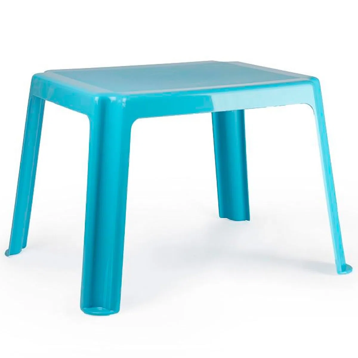 Acan Tradineur - Mesa Auxiliar de plástico, mesita Baja, niños, Polipropileno, Estructura sólida, Interior y Exterior, salón, jardín, Fabricada en España (Azul Claro - 54 x 65 x 42 cm)