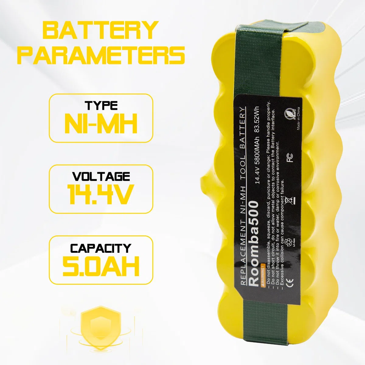 14,4V 5000mAh Batería para iRobot Roomba, Powtree NiMH Batería de Repuesto para Roomba R3 500 600 800 Series 510 530 532 535 540 550 560 562 570 580 620 630 650 660 760 760 790 780 880 900