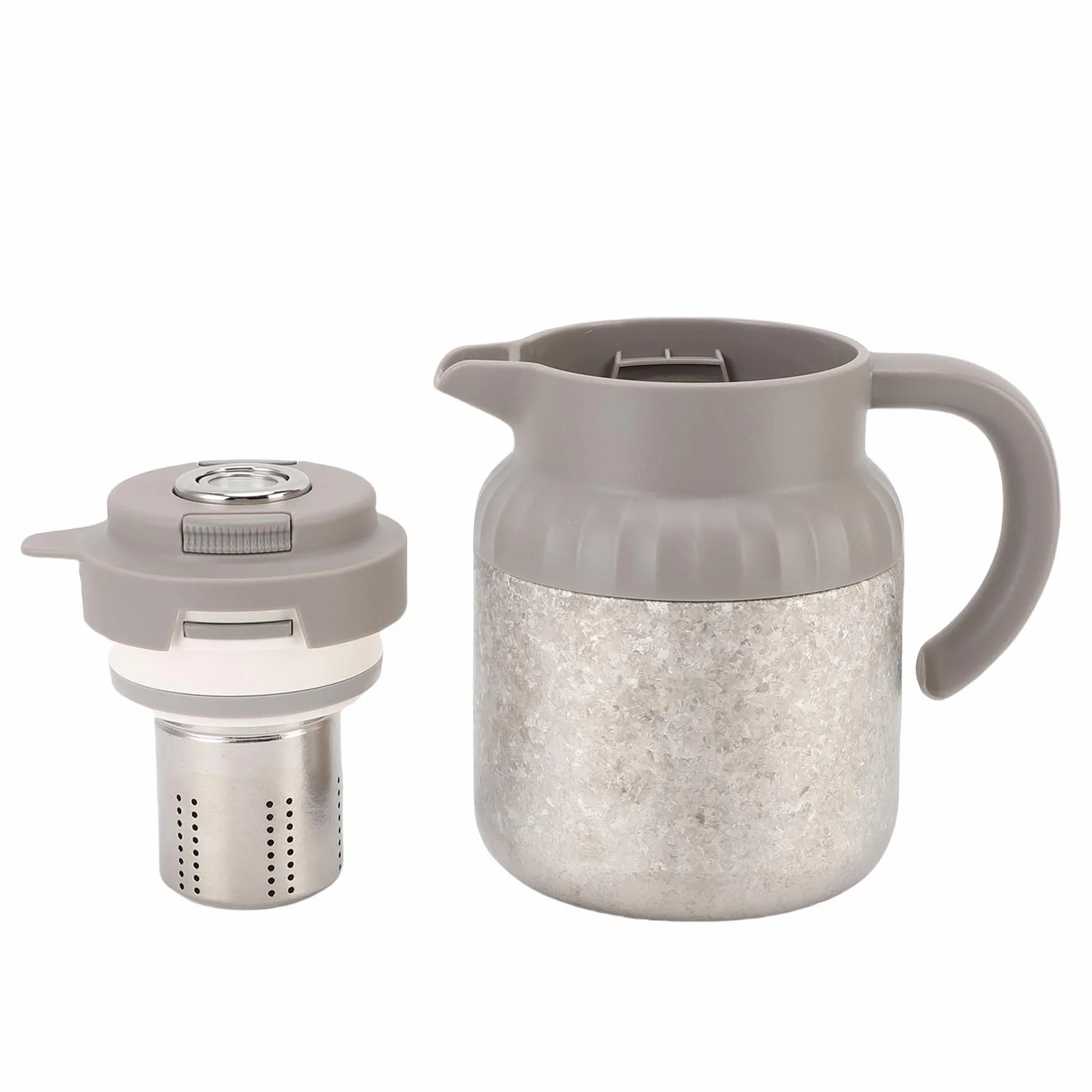Fabater Punto de Separación de Agua de té de Filtración Fina con Exhibición Mecánica, Tapa Resistente a las Filtraciones, Ergonómico, para Consumo de Vivienda y Oficina, 1100 Ml de Capacidad