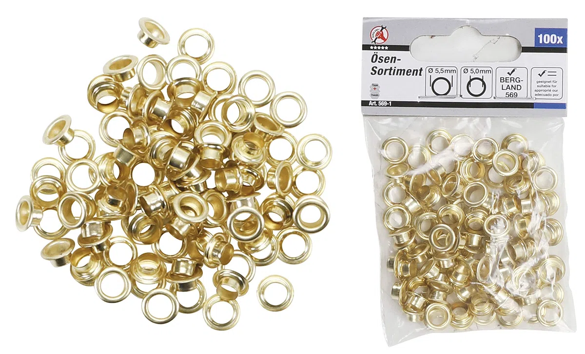 BGS Diy 569-1 | Surtido de ojales | 5,0 x 5,5 mm | 100 piezas