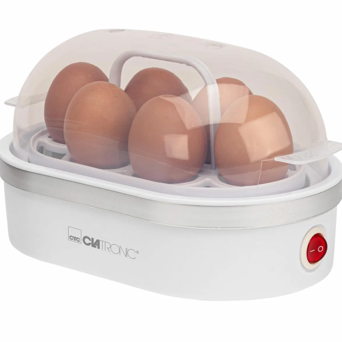 Clatronic EK 3497 - Cuece huevos, para 6 huevos cocidos, 400 W, color blanco