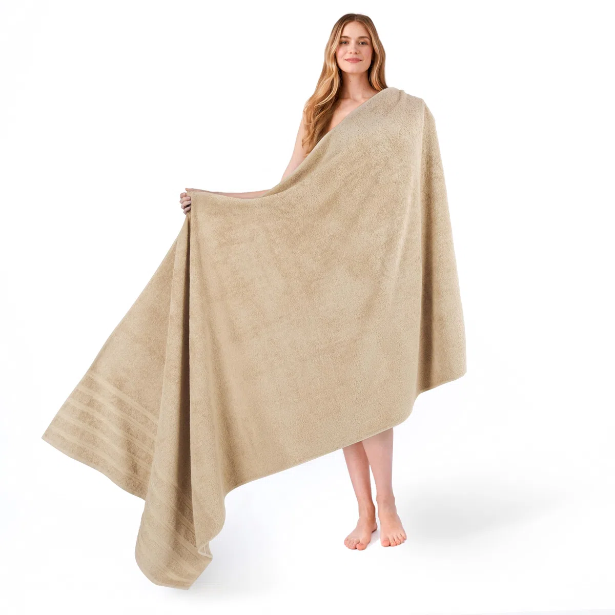 American Soft Linen - Toallas de baño tamaño Extragrande 89 x 178 cm 100% algodón Turco, Toalla para baño, Playa y Piscina, Color Beis