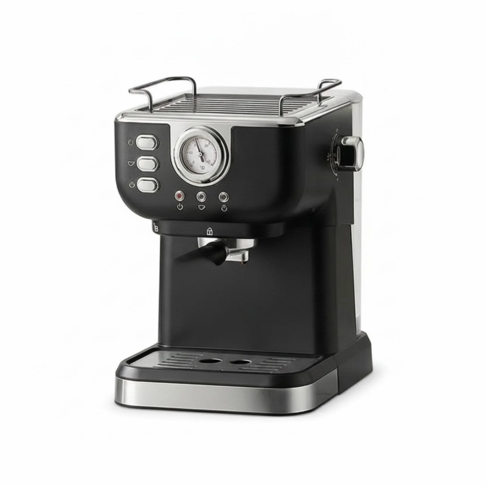 predolo Cafetera Espresso con Espumador Leche Intuitiva Cafetera Semiautomática Ajustable Electrodoméstico para Principiantes, Negro, CM3120 Estándar Europeo Negro