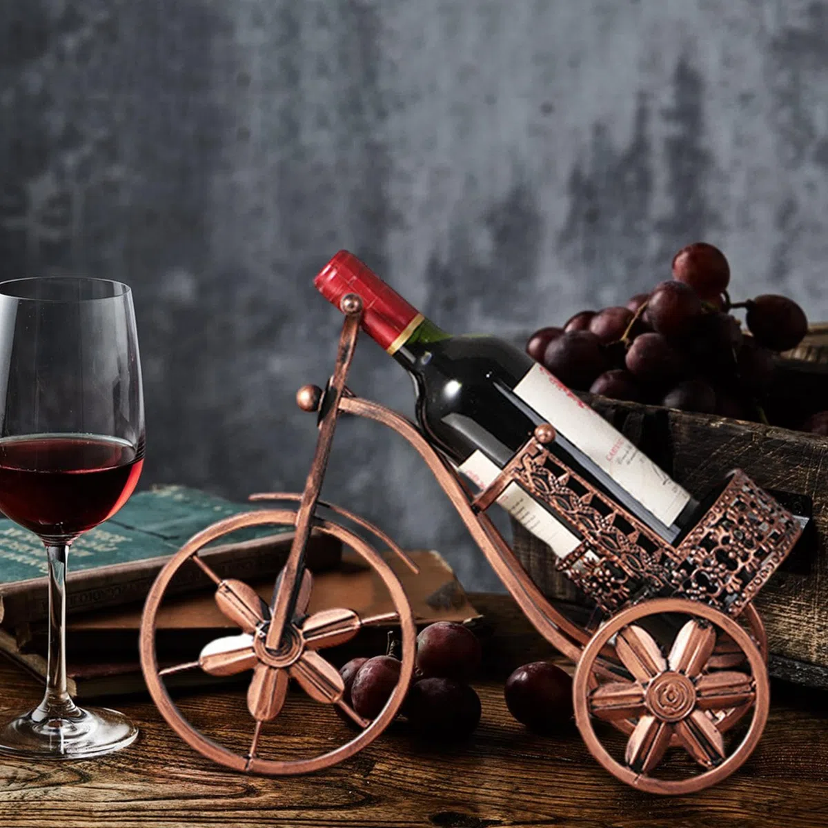 Encimera de Soporte de Vino, pequeño Armario de Vino, Soportes de Almacenamiento para Bicicleta para Botella de Vino, Soporte de Botella de Vino Creativo para Bar, portabotellas de Vino Independiente
