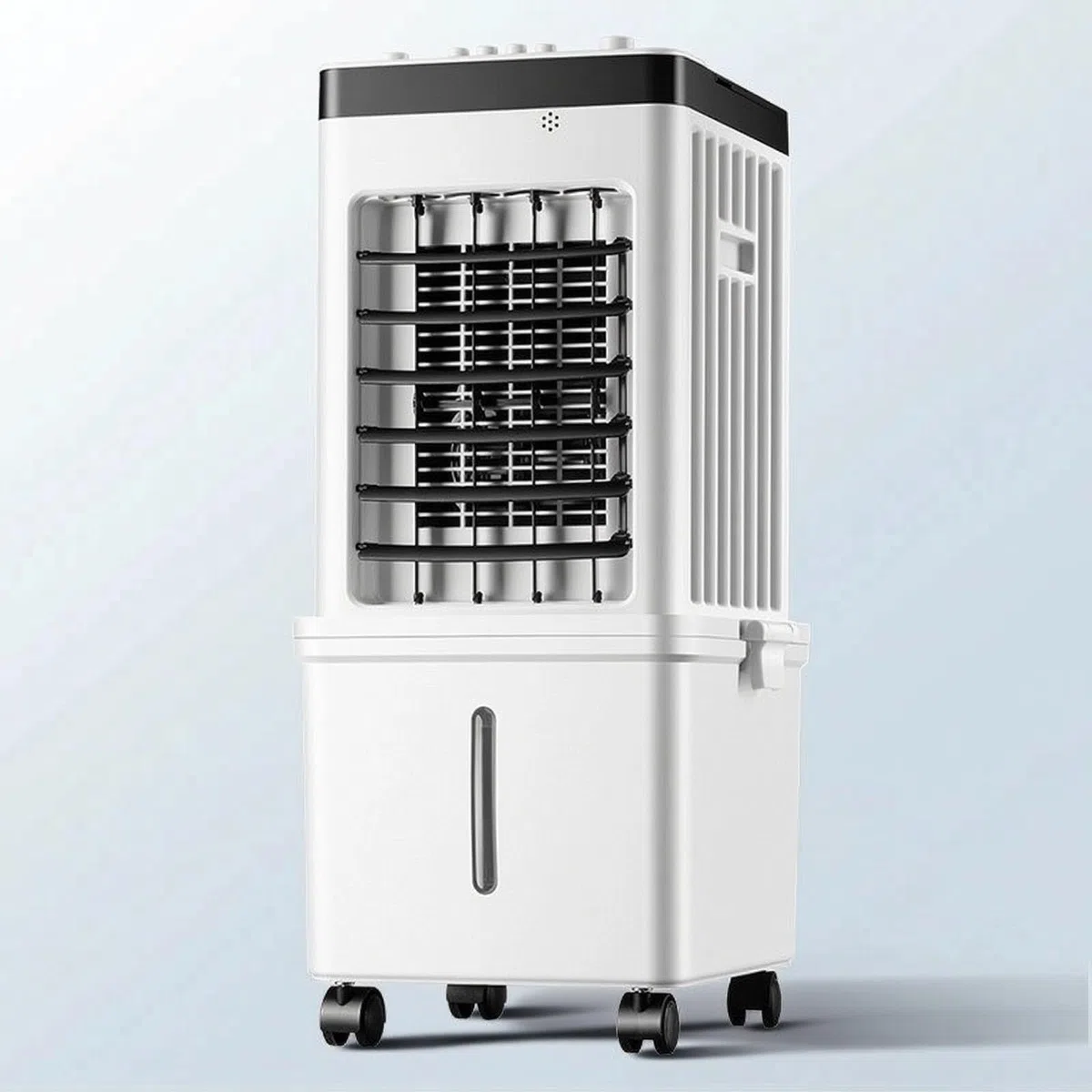 Ventilador de Refrigeración para Hogar Portátil de Aire Climatizador Ventilador de Torre con Depósito de Agua y Ruedas Giratorias Adecuado para Salón Dormitorio Oficina