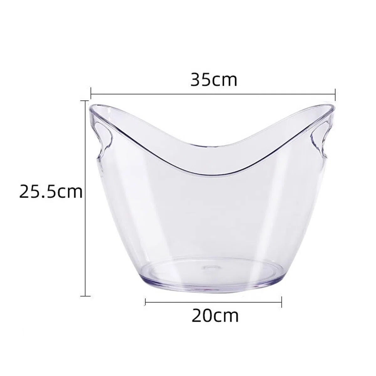 Cubitera, Cubo de Hielo Almacenamiento Ovalado acrílico 8l, bañera Multicolor for Bebidas, Botellas Vino y champán, Fiestas(Orange)