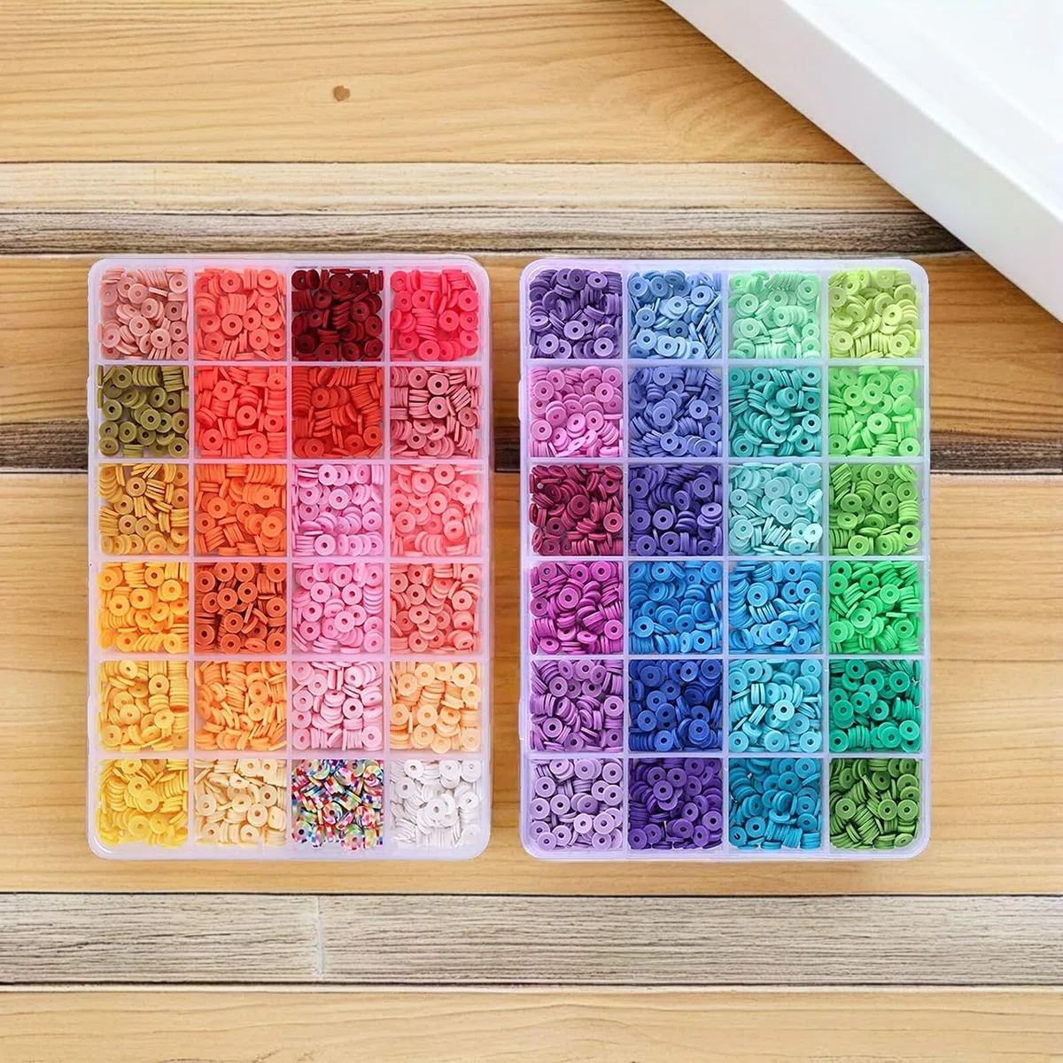 DOITOOL Kit de Pulseras y Juego de Cuentas de Arcilla Polimérica Caja de Almacenamiento, Abalorios DIY para Manualidades