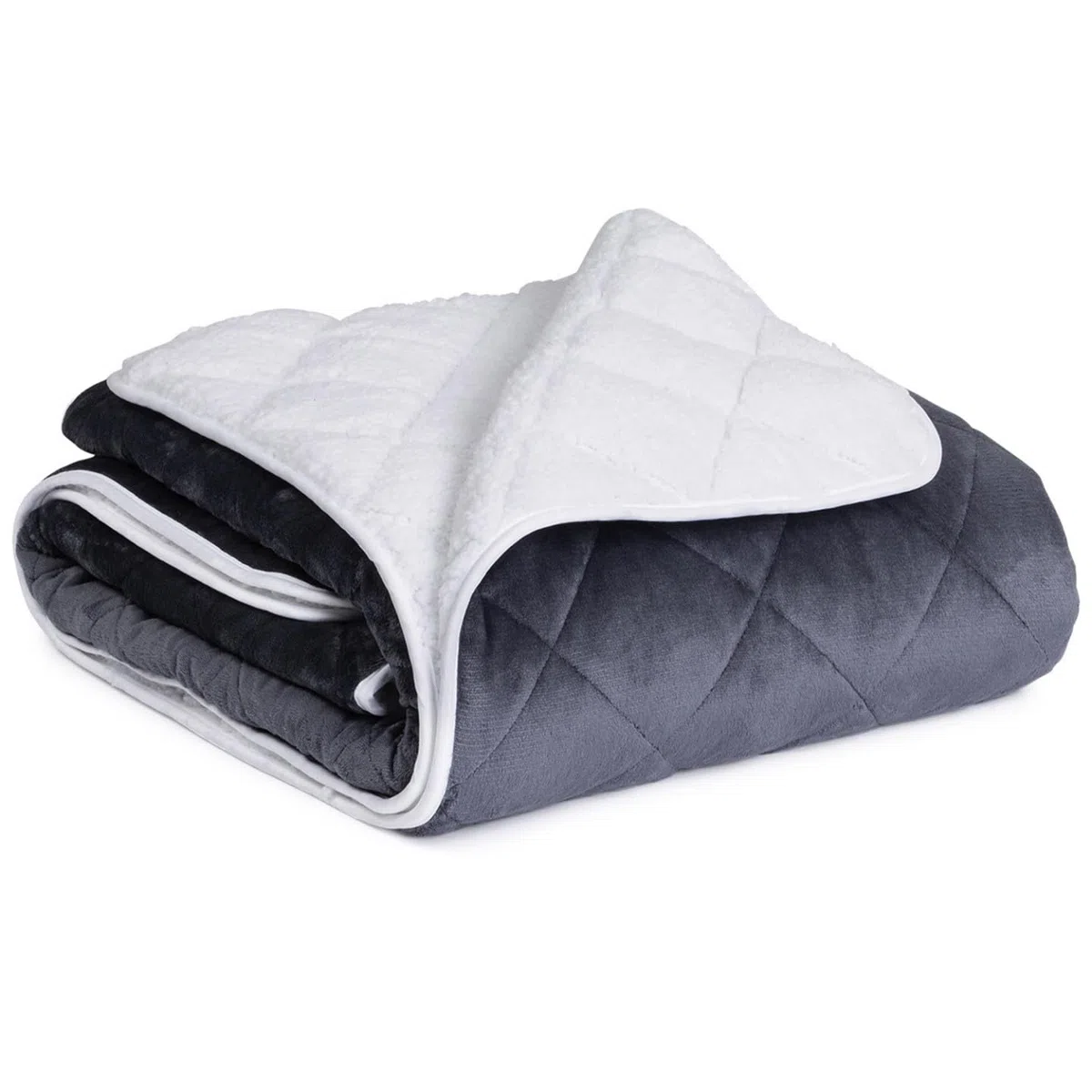 IDMarket Celeste - Manta con peso (150 x 200 cm, 2 caras, forro polar, color gris y blanco, 7 kg)