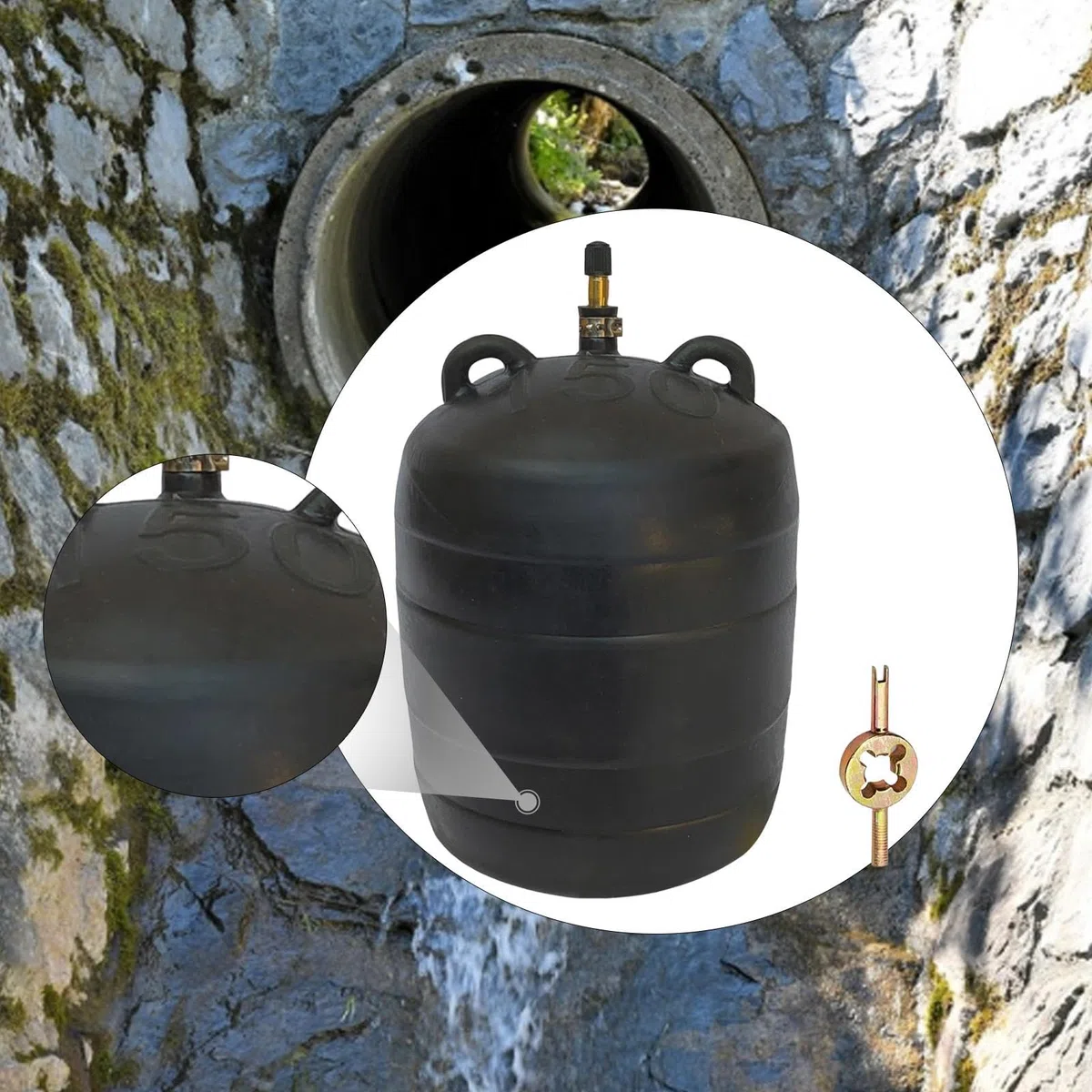 KESOTO Tapón de Tubería Inflable, Tapón de Prueba de Presión de Tubería, Portátil, Mantenimiento de Tuberías Municipales, Globo de Prueba Hidráulica, Dn150