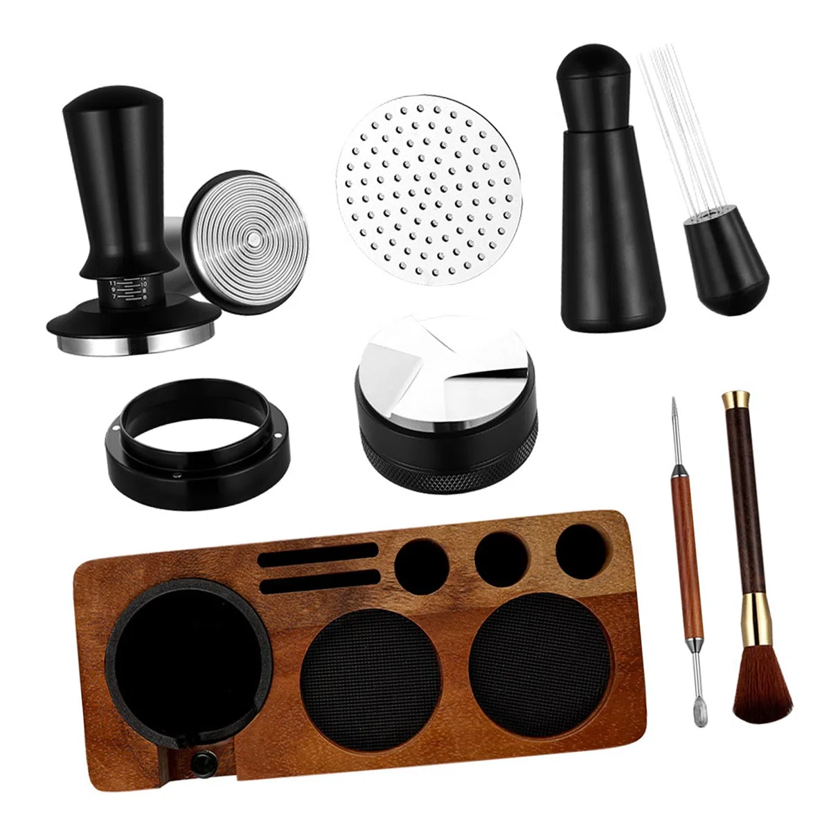 Resistente prensador de madera de sapele para café de 58 mm, tamaño estándar, accesorios para café de cocina para preparar café de madera constante