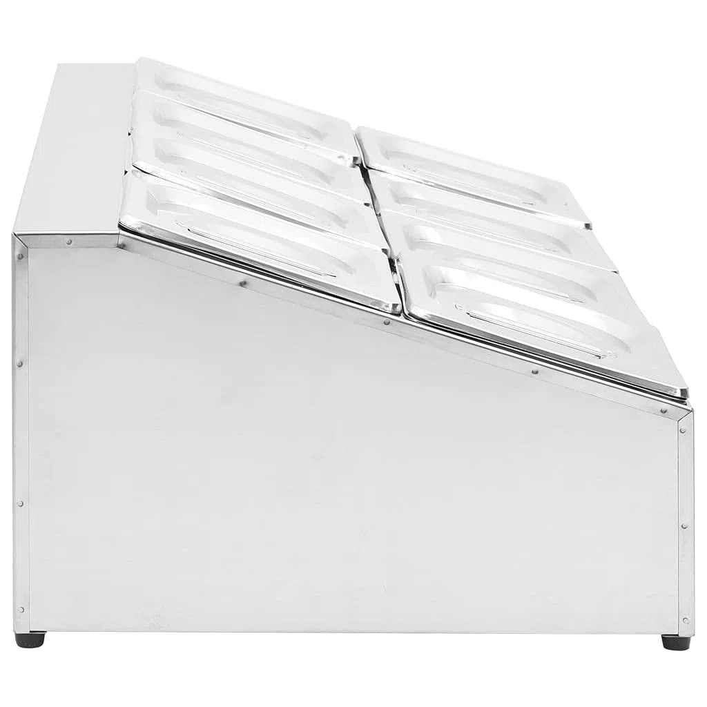 Home & Garden Item-Gastronorm - Contenedor con 8 sartenes GN 1/6 de acero inoxidable