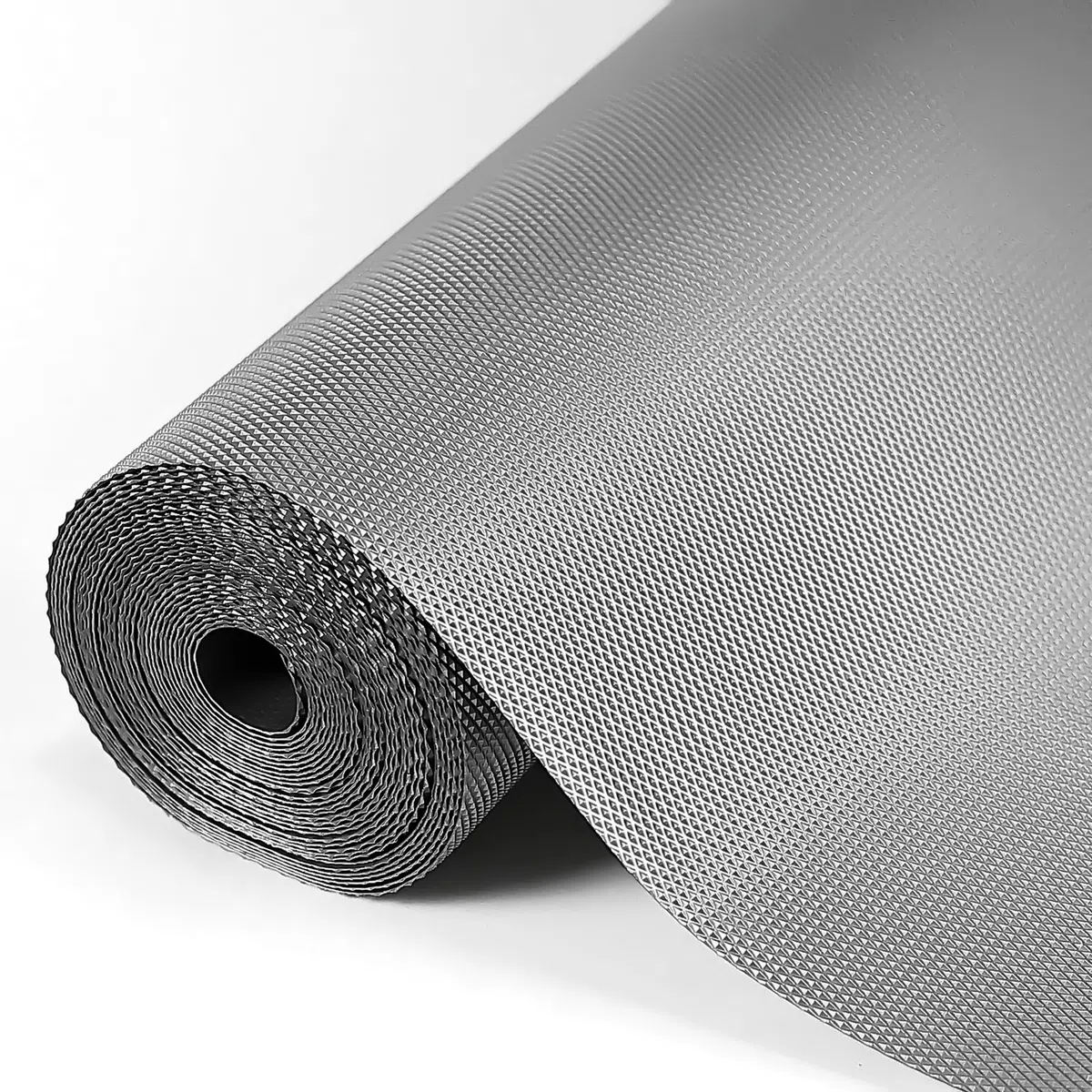 Hersvin 45cmx500cm Plastico Protector para Cocina Cajones, Alfombras Non Adhesivo para Nevera Mueble Fregadero Estante Organizador Cubiertos EVA Cubre Encimera(Gris Diamante)