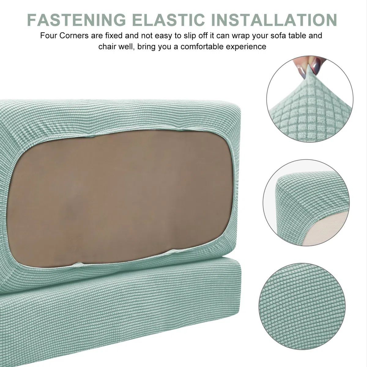 MeYuxg 2 Fundas de Cojín para Mesa de Comedor(1 Juego),Fundas de Asiento para Autocaravanas,Lavables, Fundas de Sofá para Remolques,Fundas Elásticas de Sofá, para RV, Restaurantes (Verde Menta)