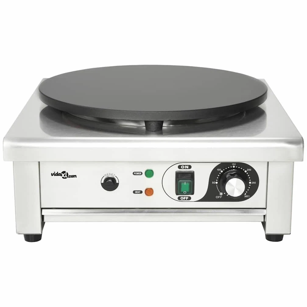 vidaXL Crepera con Bandeja Extraíble 40 cm 3000 W Placas Calentadoras Cocina