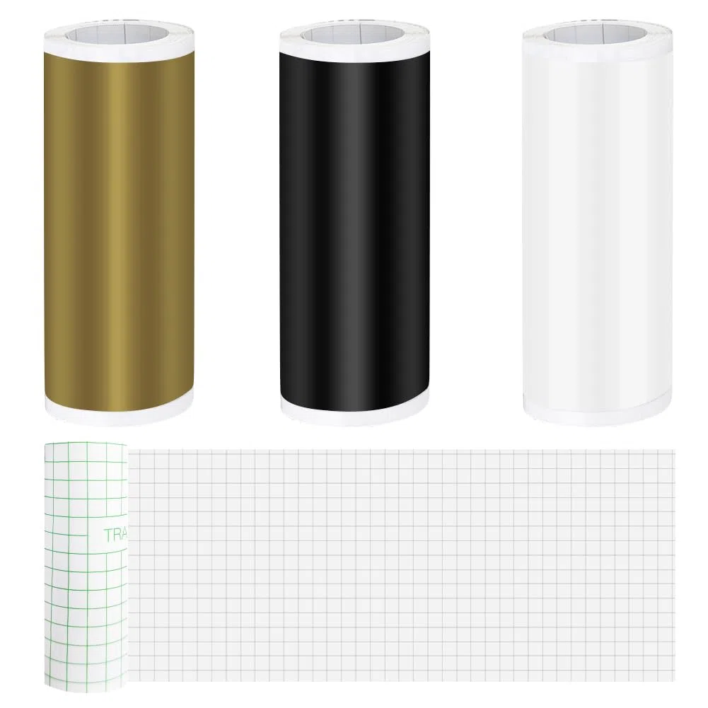 Vinilo inteligente permanente para Cricut Joy, 4 rollos de vinilo adhesivo inteligente permanente, 14x200cm, rollos de lámina de transferencia, juego de láminas de vinilo para plotter para tazas DIY