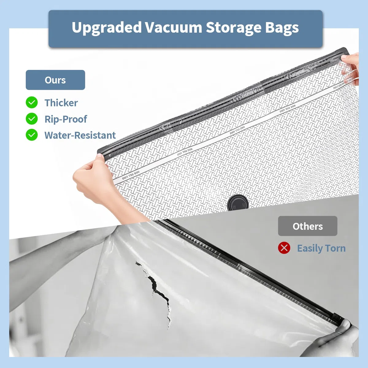 Bolsas de viaje de sellado al vacío para ropa, bolsas de almacenamiento al vacío con bomba recargable, paquete de 18 unidades de compresión para ahorrar espacio para ropa, mantas, ropa de cama, maleta