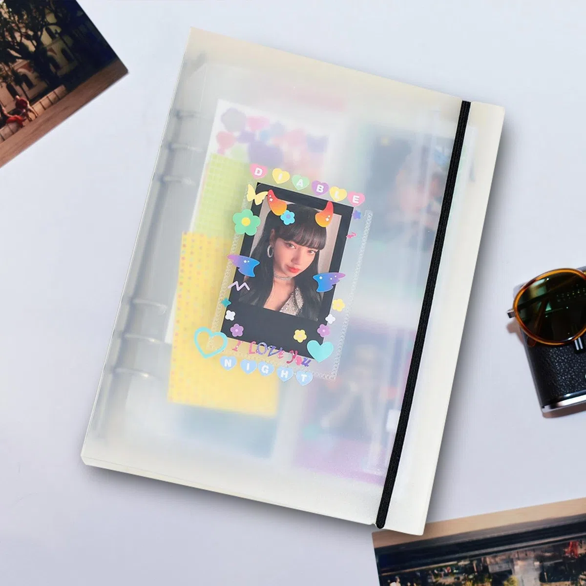 pologmase Álbum de fotos con encuadernación - Fundas para tarjetas fotográficas A5 , fundas ajustables para tarjetas fotográficas, álbum de fotos para estudiantes, postales, imágenes
