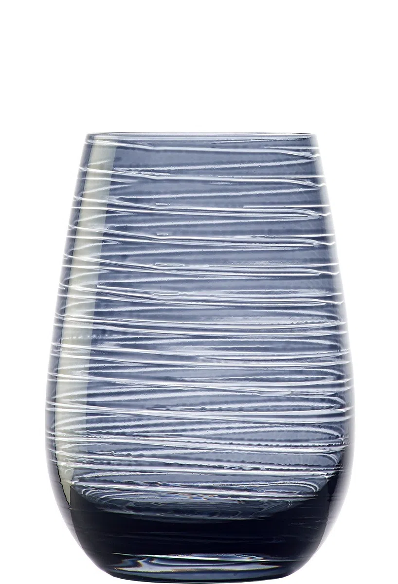 Stölzle Lausitz Vasos Twister Gris Humo Set de 6 – 465 ml – Vasos de cristal sin plomo para agua zumo y cócteles – Resistentes a golpes y aptos para lavavajillas – Diseño moderno hecho en Alemania