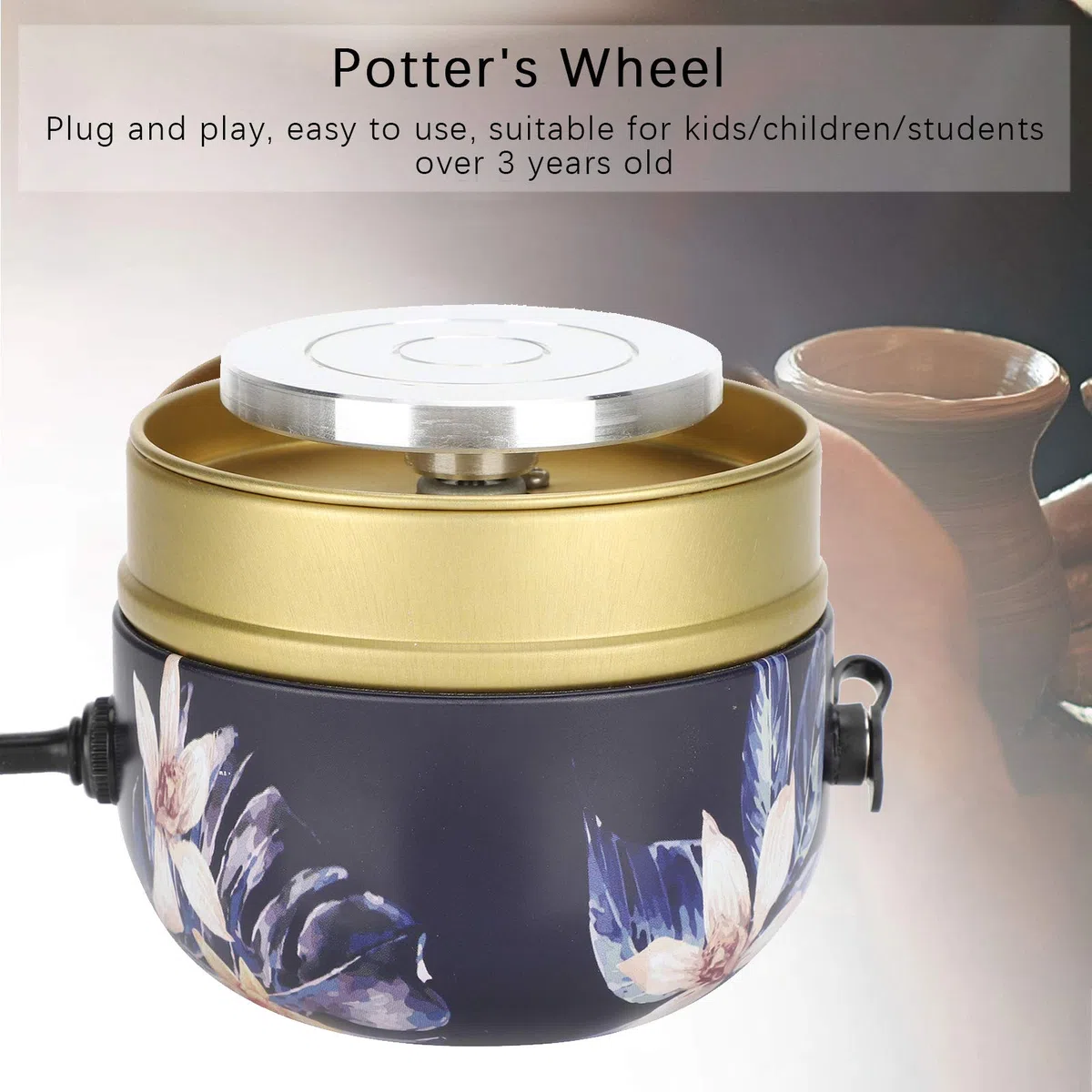 MáQuina de Rueda de CeráMica - Mini EléCtrico Rueda de Alfarero MáQuina Formadora de CeráMica Herramientas de Arcilla de Bricolaje el Mejor Regalo para NiñOs Principiante Adultos(yo)