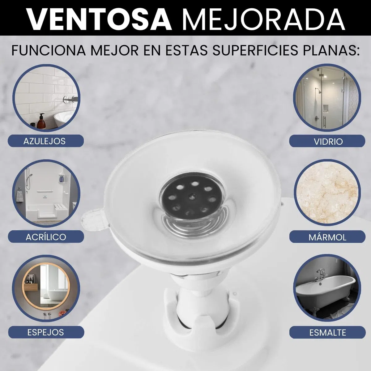 MIRRORVANA Espejo de Ducha para Afeitado - Espejo antivaho irrompible con Ventosa 20 cm x 17 cm (Blanco)