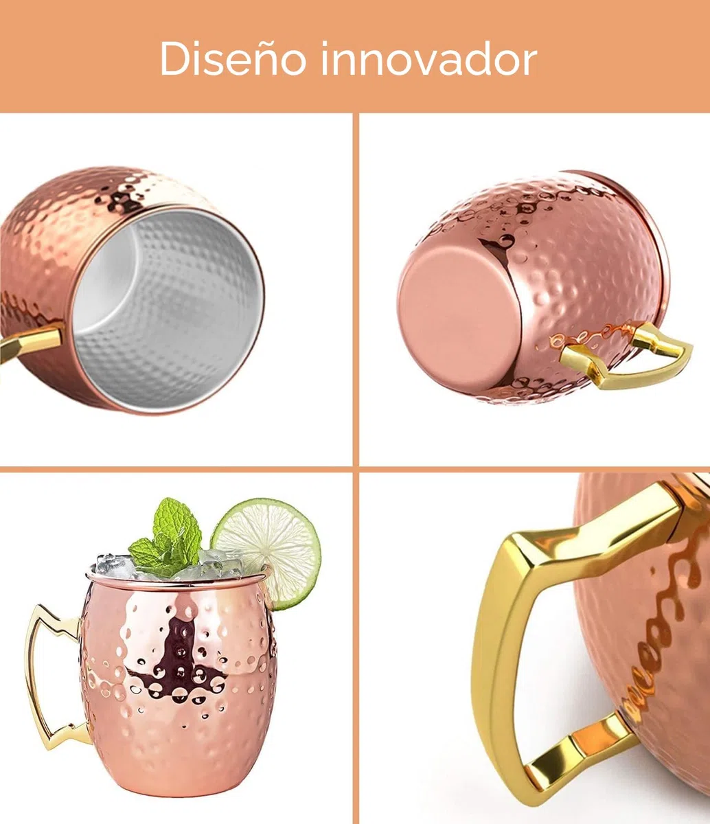 Vaso Moscow Mule Taza Cobre Mug Copa de Cóctel, para Cóctele, Vodka, Bebidas Frías, Hogar, Bar, Fiesta, San Valentín, Día de la Madre y Día del Padre, Cumpleaños, Regalos Caja