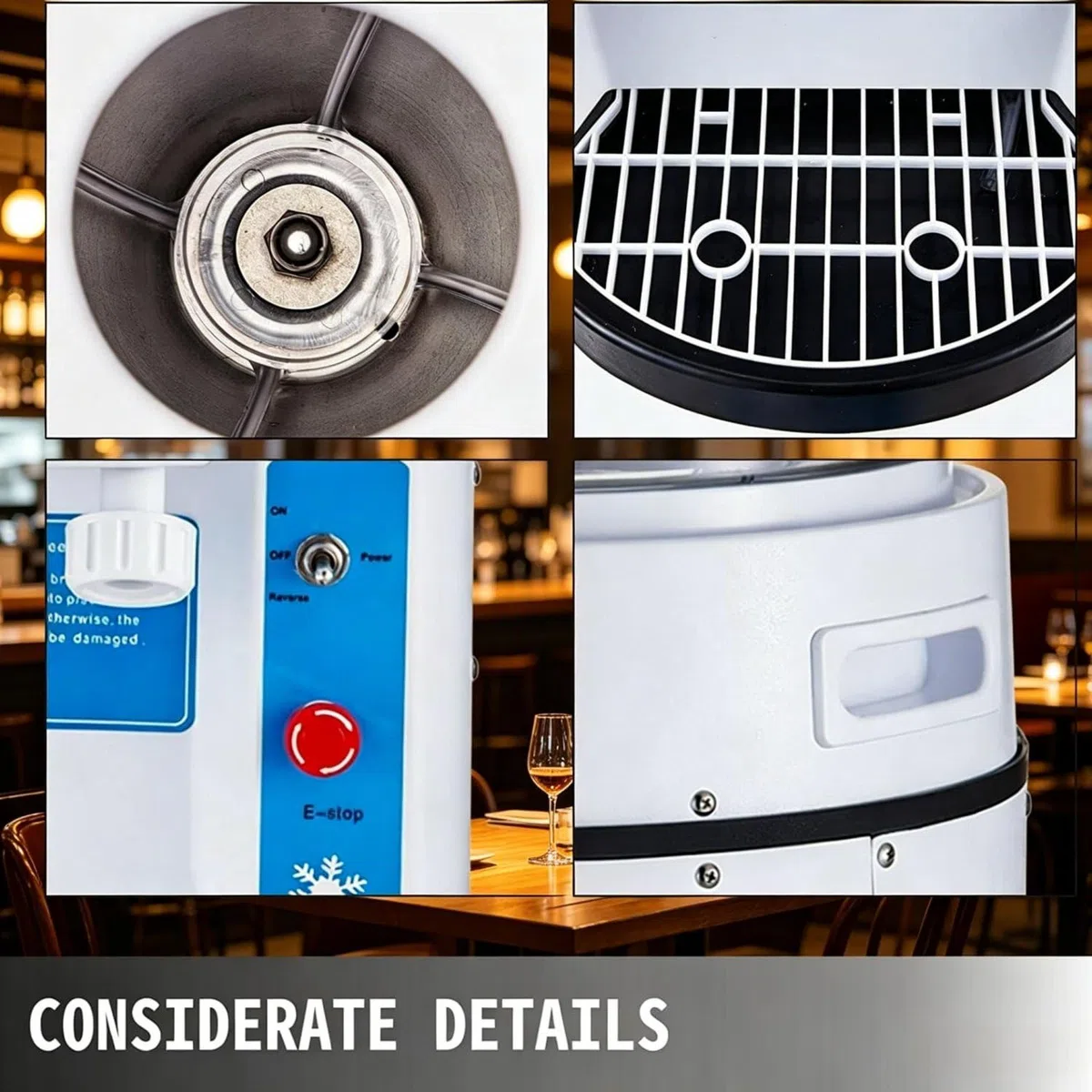 Trituradora de Hielo eléctrica con Cuchillas de Acero Inoxidable para triturar rápidamente Hielo, Ideal para granizados, cócteles, café Helado y para Uso doméstico en la Cocina.