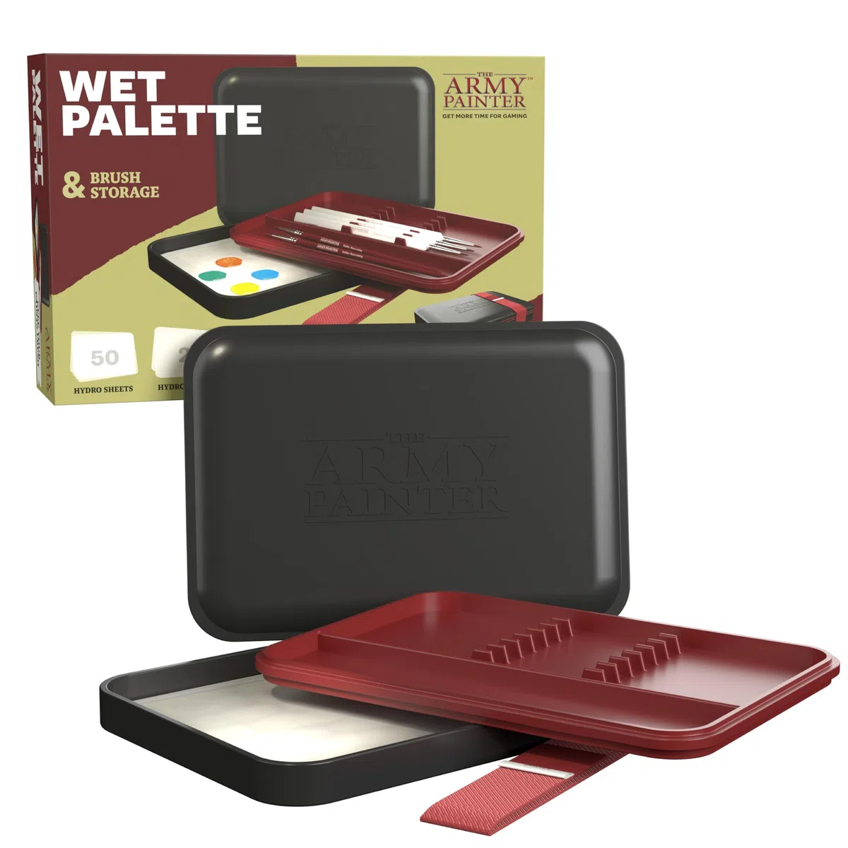 The Army Painter Wet Palette, 50 Hydro Sheets Y 2 Hydro Esponjas Una Pintura Acrilica Paleta Húmeda Estuche Premium Para Pinceles Para Pintar Figuras Miniatura De Dungeons And Dragons Y Warhammer 40k