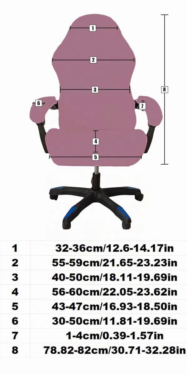 4 Piezas fundaparasilla de Juego,FundaSillaOficina con Reposabrazos,FundaparaSilla Gaming,con Cremallera, Adecuado para sillasdejuego, sillasdecomputadora, sillasgiratorias (Púrpura)