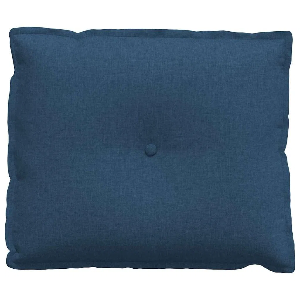Cojín de respaldo azul de tela, 60 x 19 x 50 cm, con relleno de poliéster, ergonómico, extraíble, lavable, para oficina, sofá, cama, como cojín de apoyo para la espalda para el hogar, viajes