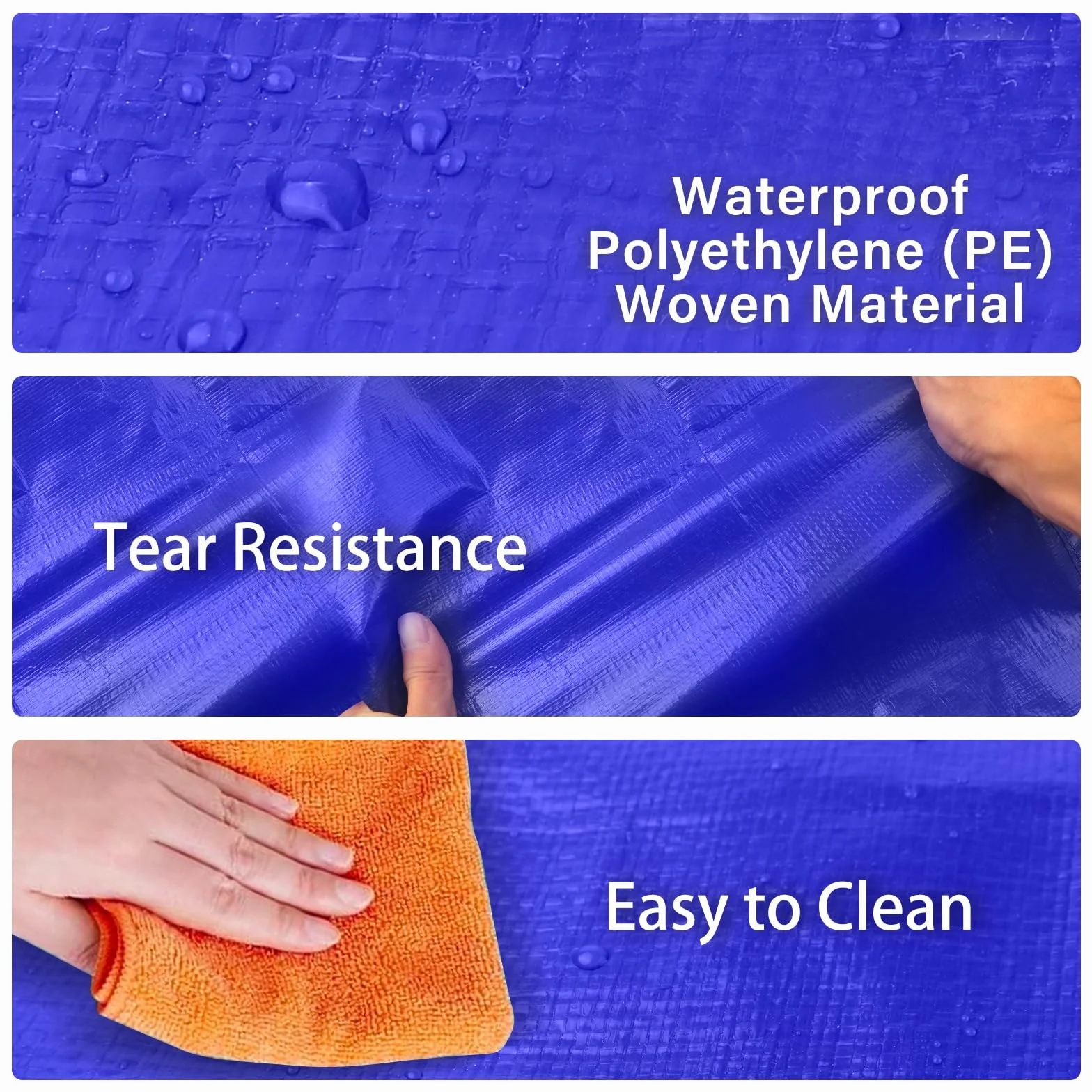 Withosent 100L Grande Bolsa de Almacenamiento, 2 Piezas Impermeable Bolsas de Mudanza con Cremallera y Asa, Bolsas para Guardar Ropa Edredones, Alternativa a Las Cajas de Mudanza, Azul