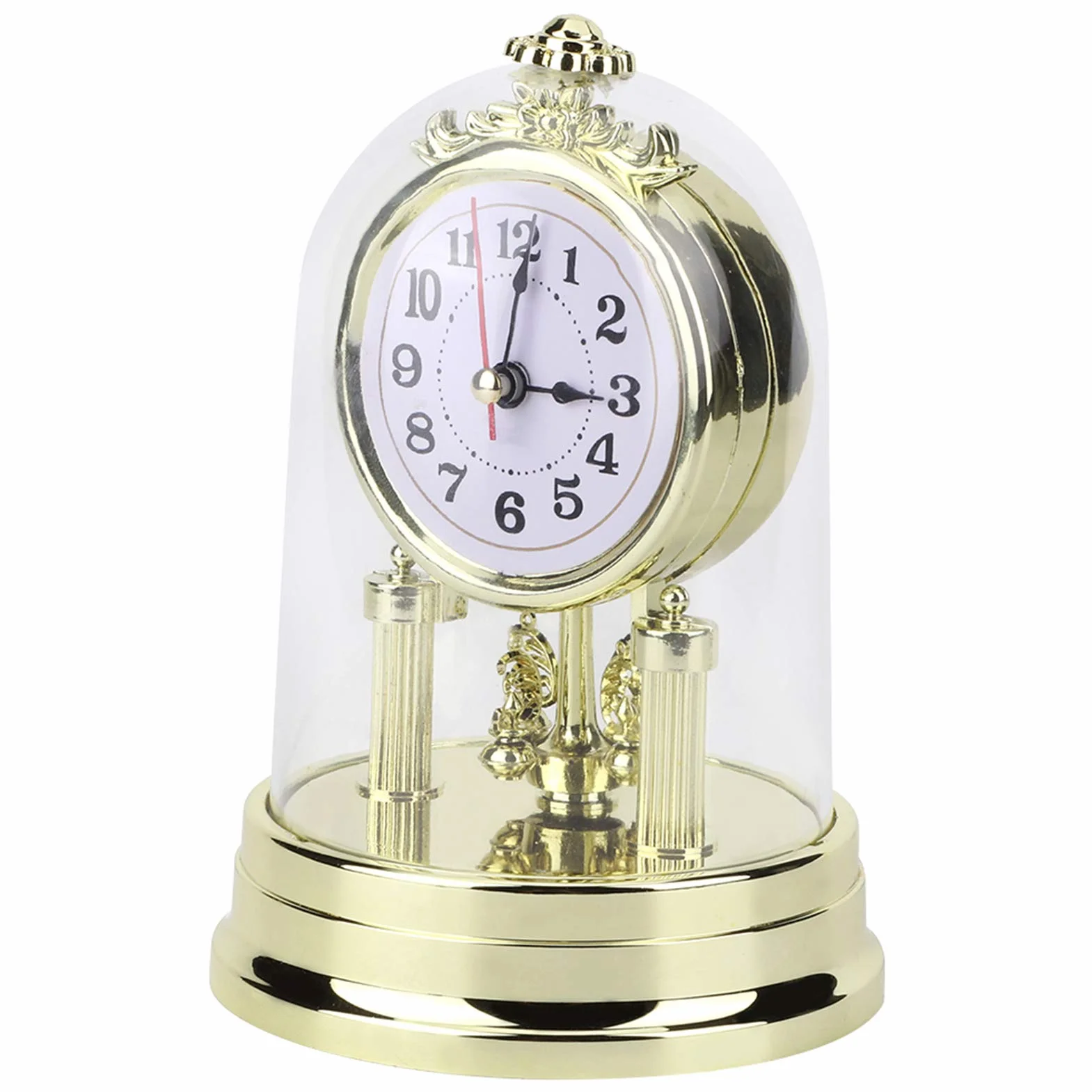 Reloj De Mesa, Estilo Retro Europeo, Reloj De Sala De Estar, Reloj De Mesa Silencioso Antiguo, Decoración del Hogar(Dorado)
