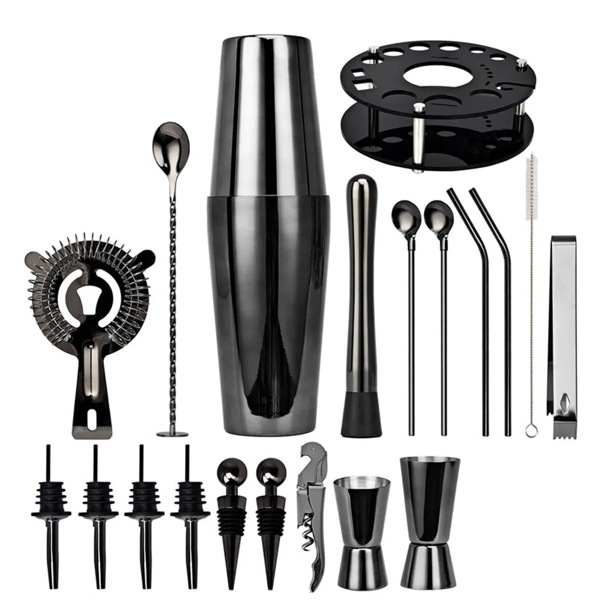 Kit de coctelera, accesorios for barman, juego mezcladores, equipo Bar for cócteles, soporte giratorio(G Cobbler 750ml)