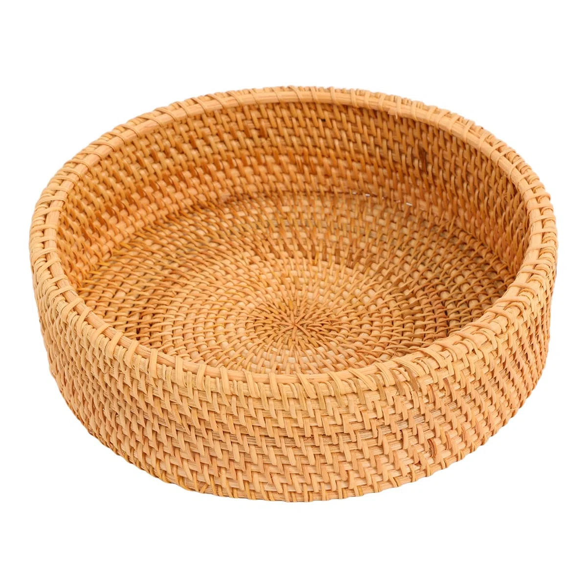 Calentador de tortilla, cesta de tortilla, caja de almacenamiento tejida con tapa, soporte de tortilla de ratán para panqueques, pan taco, organizador de escritorio (26 x 9 cm)