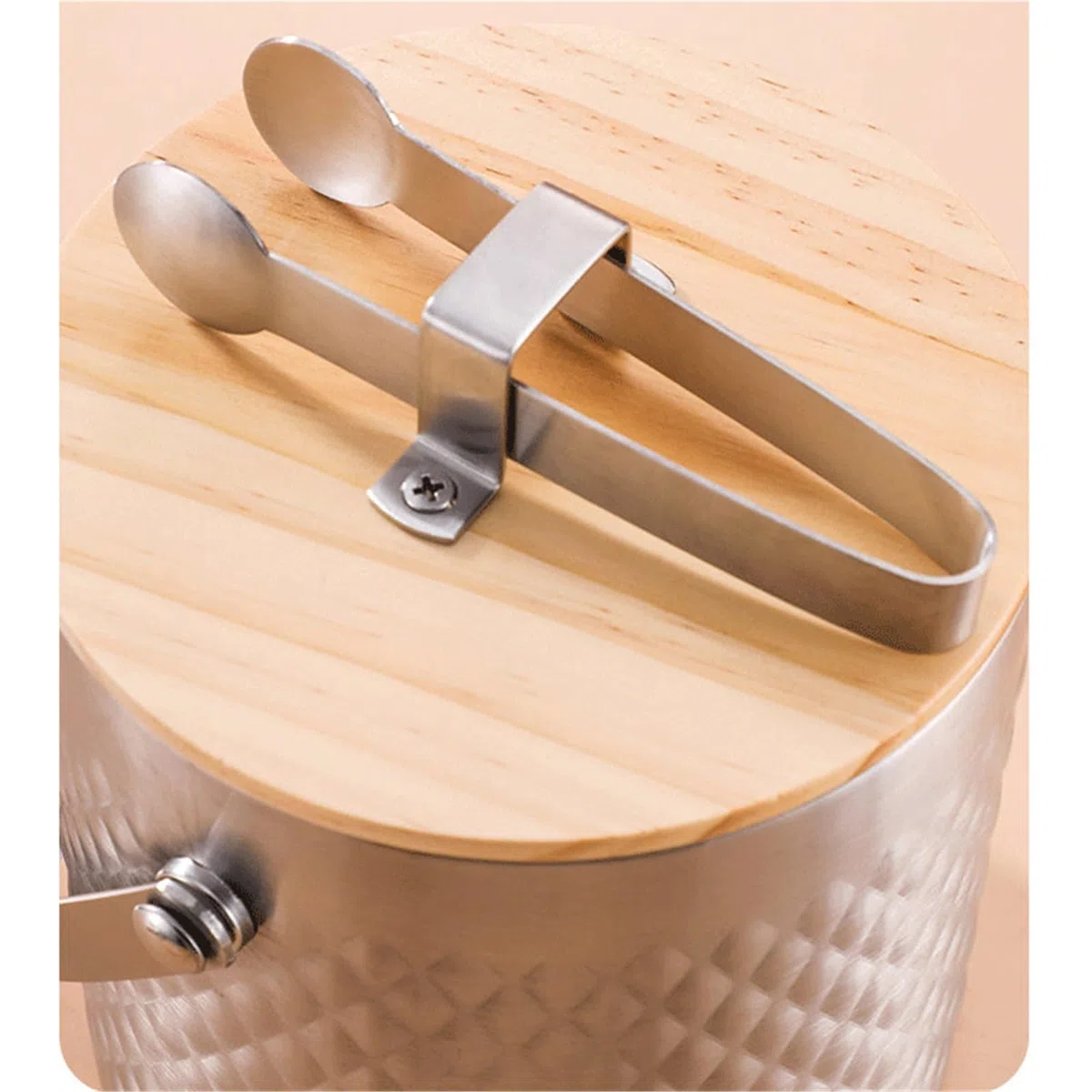 Cubos de hielo Cubitera for hielo de doble pared con tapa y asa(Grande)