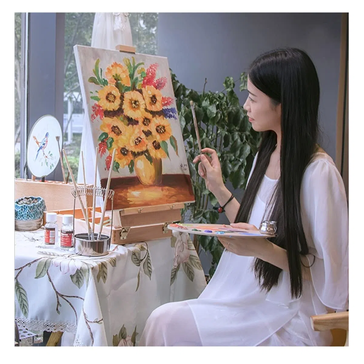 Tela De Lienzo Lienzo Enrollada 1 0PCS Pintura al óleo Lienzo Pintura de Madera Marco algodón Blanco Estirado Lienzo Marco Dibujo Pintura Bricolaje Artista estirado Lienzo 793