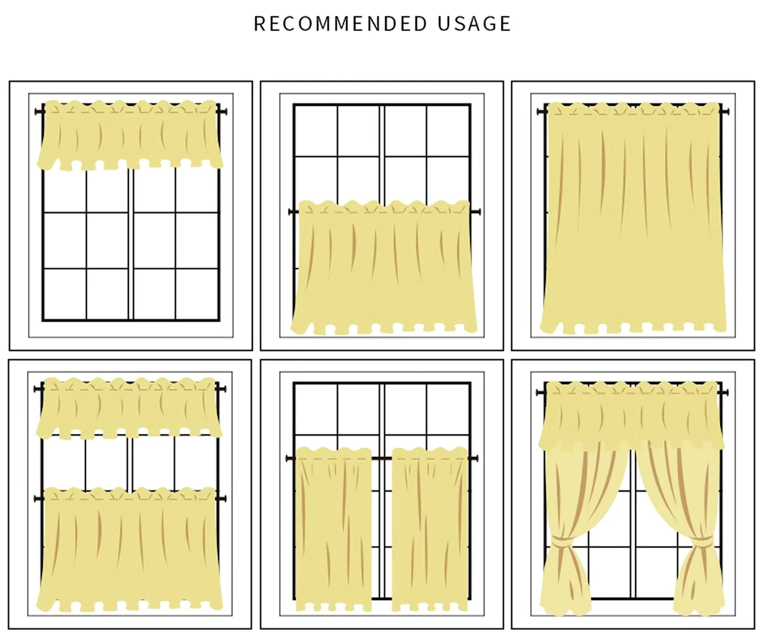 A.Monamour Cortina Cocina Ventana Puerta Corta Pequeña Farmhouse Algodón Lino Encaje Negro Blanco A Cuadros Buffalo Opaco Bolsillo para Varilla Panel Cenefa Rustica Bistro para Dormitorio Café Baño