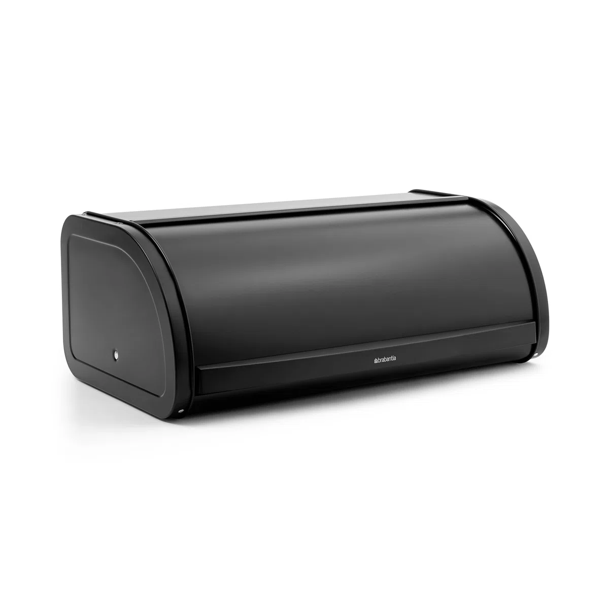 Brabantia Panera Roll Top - Caja de almacenamiento grande para pan, bagels, panecillos - Diseño eficiente con parte superior plana, Metal duradero - Matt Black