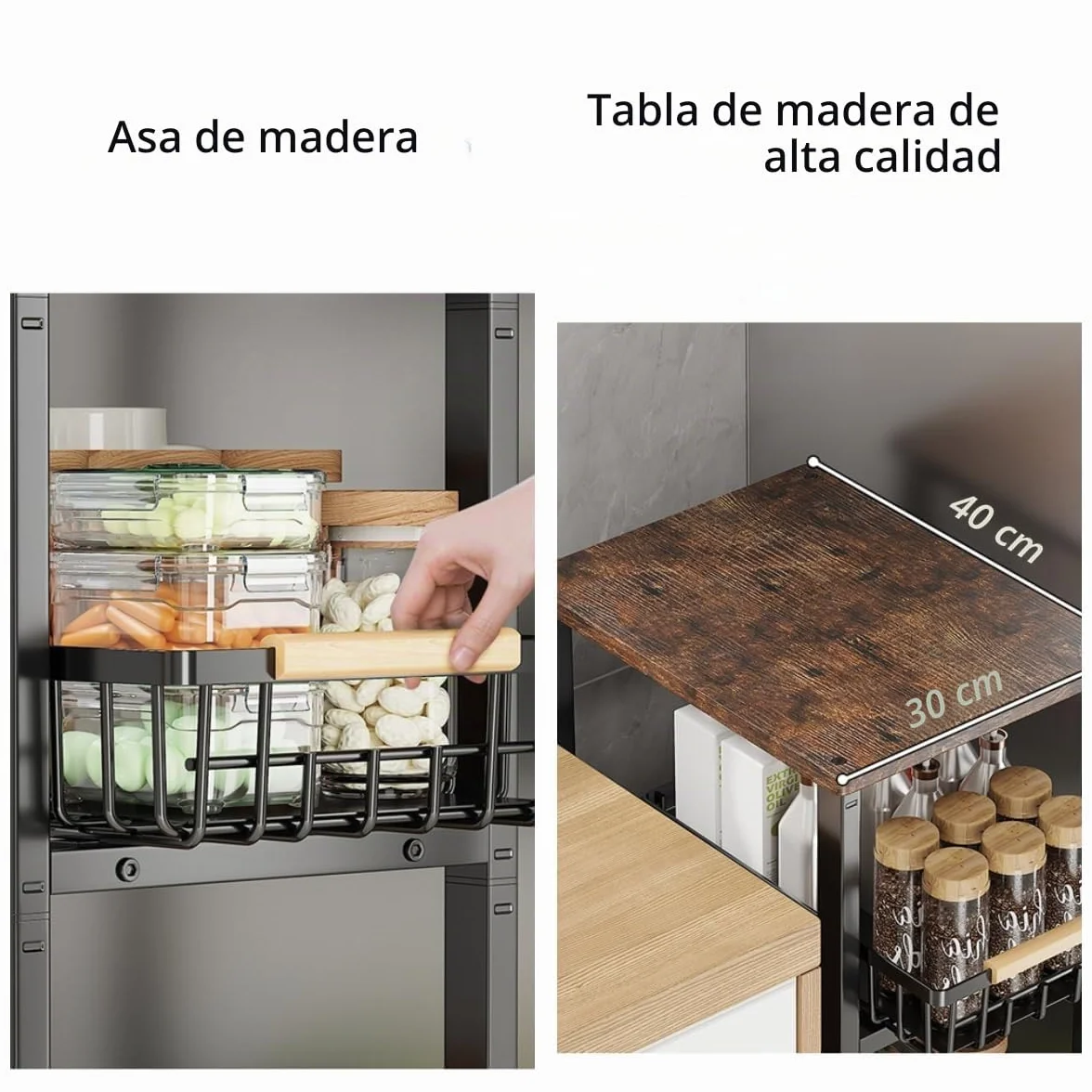 Canastas de alambre de metal con ruedas, contenedores de almacenamiento apilables, estante organizador de cocina, carrito de frutas y verduras de múltiples niveles, estante estacional para