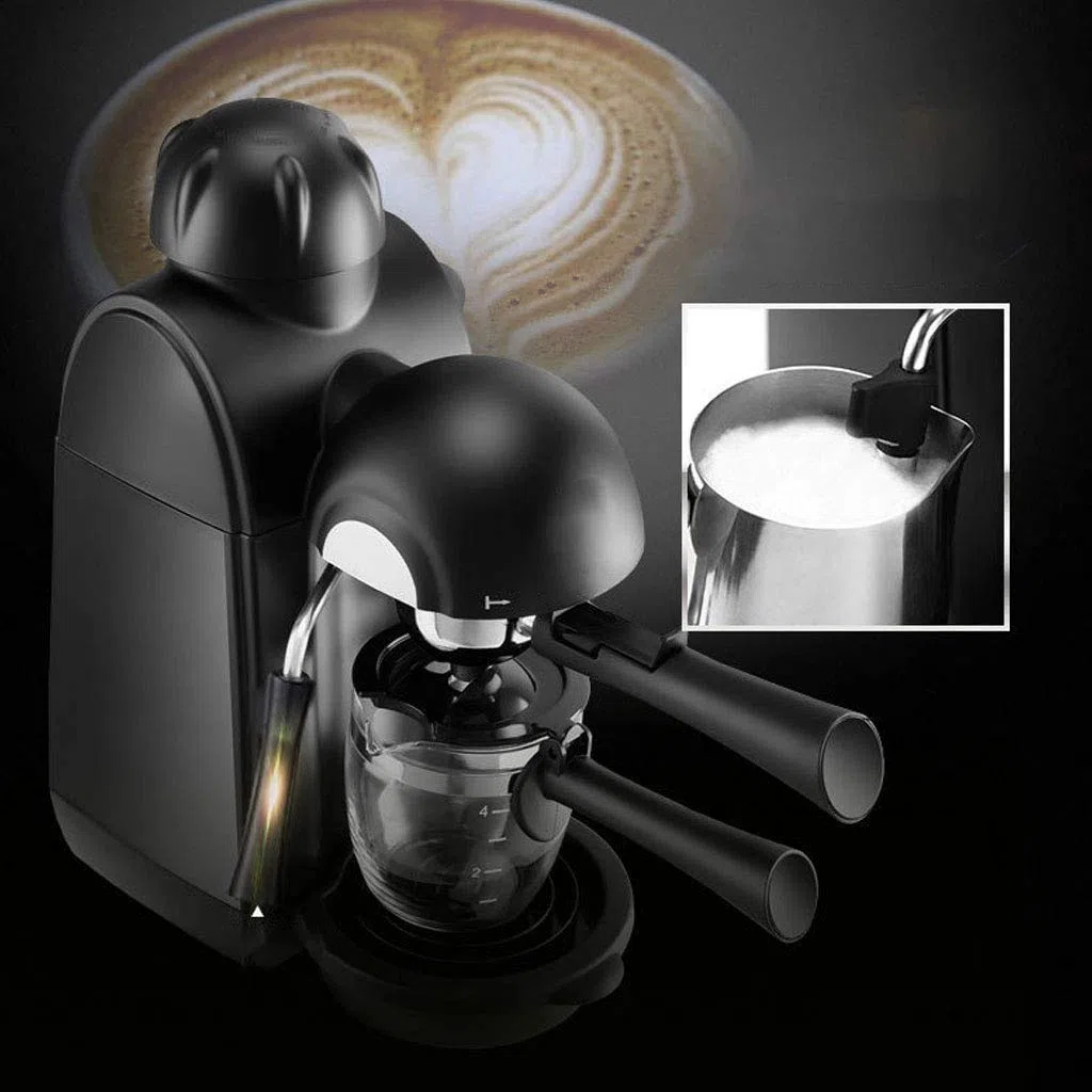 Cafetera Espresso 5bar Cafetera Espresso y Capuchino con espumador de Leche Cafetera Espresso con vaporizador Negro Interesting