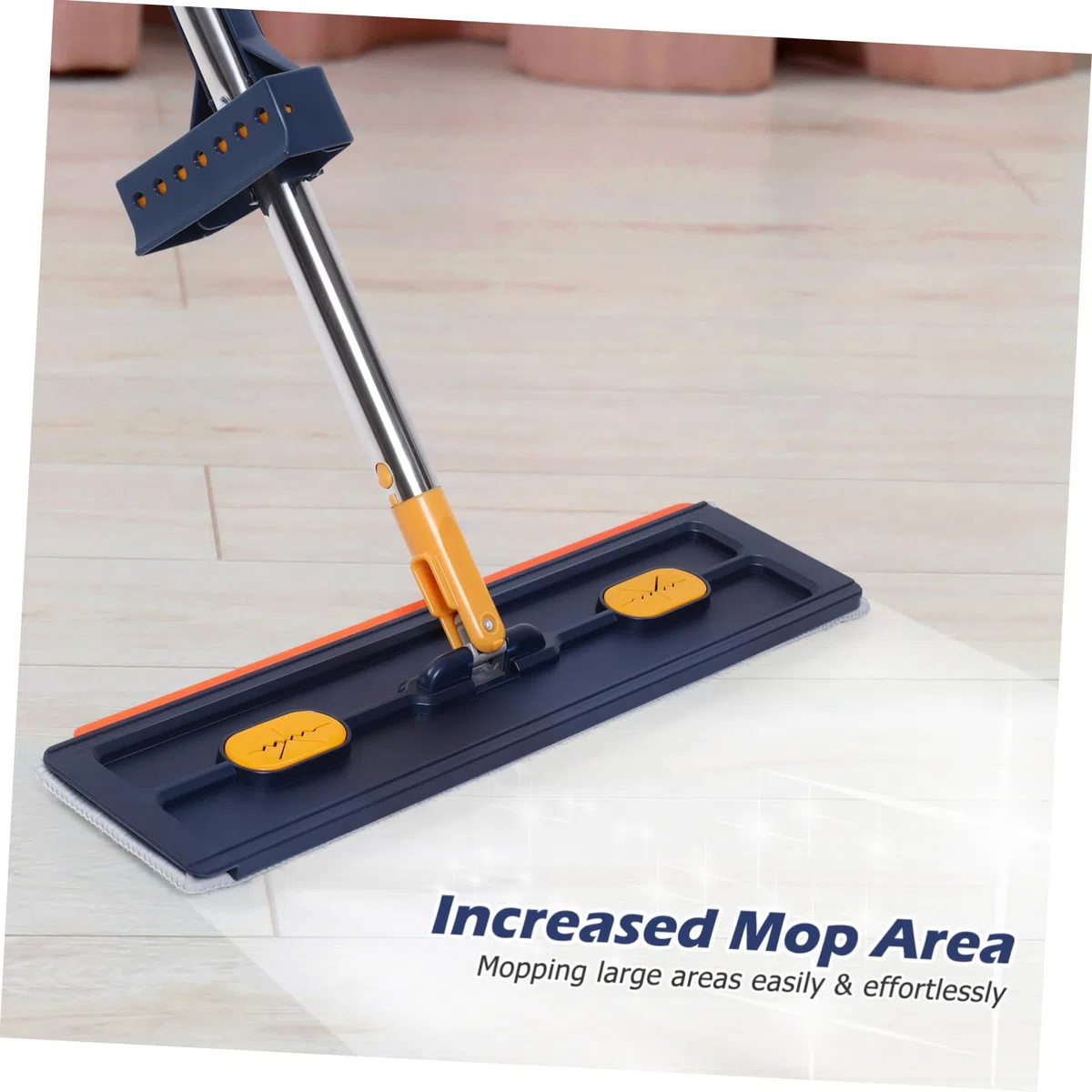 Fregona Plana Multifuncional 6 Almohadillas de Microfibra, Trapeador sin Lavado, Absorción Alta, Color Azul, para Limpieza de Suelos, Hogar y Baño, Herramienta Práctica para Uso