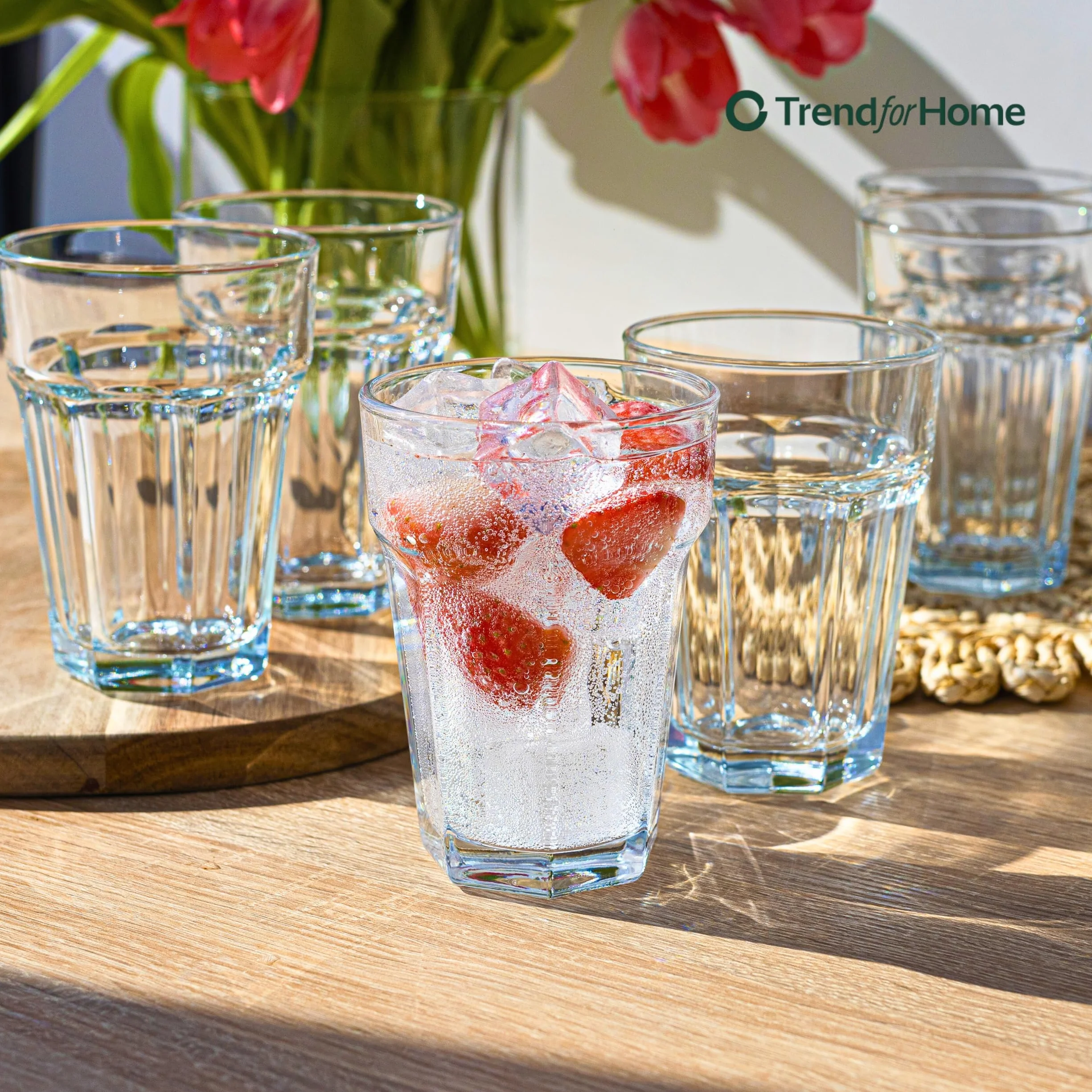 TREND FOR HOME 6 Vasos de Cristal Agua 425 ml Copas Gin Tonic Vaso Smoothie Vasos Grandes Cocktail Vasos Mojito Copas Cocktail Vidrio Transparente, Alva