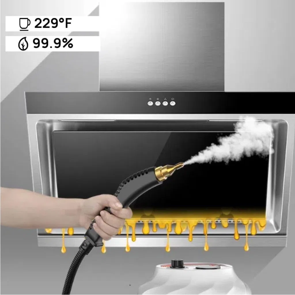 Vaporeta Limpieza Hogar, 2500W Maquina Limpiar Tapicerias con 6 Velocidades Ajustables y 3 Tipos de Cabezales para la Limpieza Doméstica de Cocina, Textiles, Derrames, Azulejos, Coche y Baño
