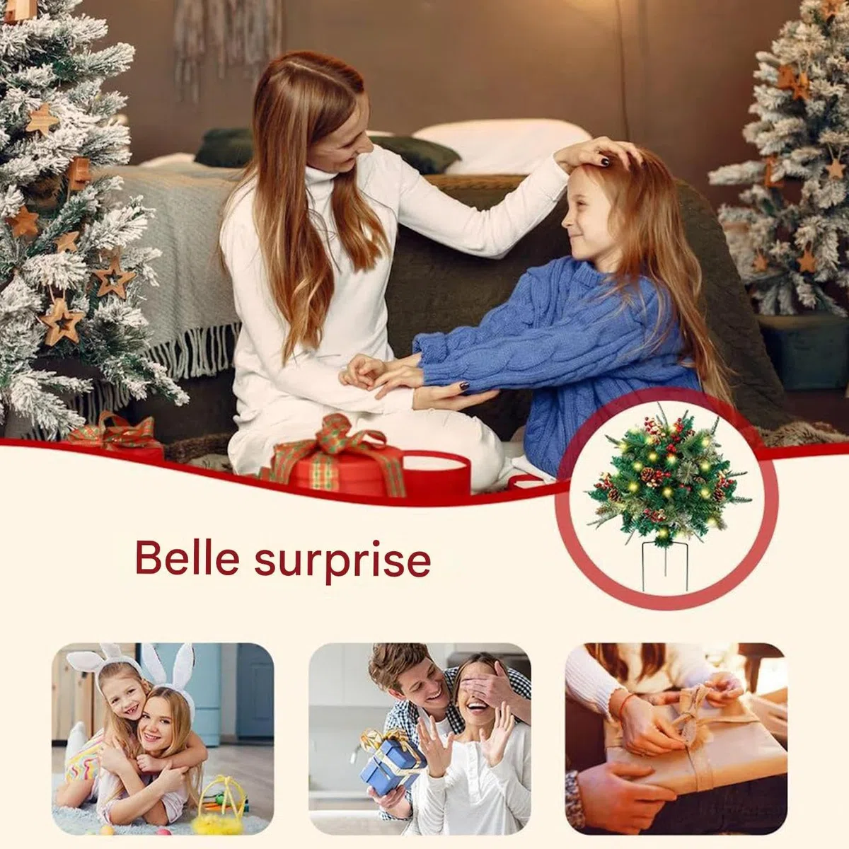 Relleno Para Maceta Navideño De Exterior Decoración Estacional Artificial | Decoración Para Árbol De Navidad Para Propietarios Y Decoradores Del Hogar Porche Entrada Umbral Patio Jardín