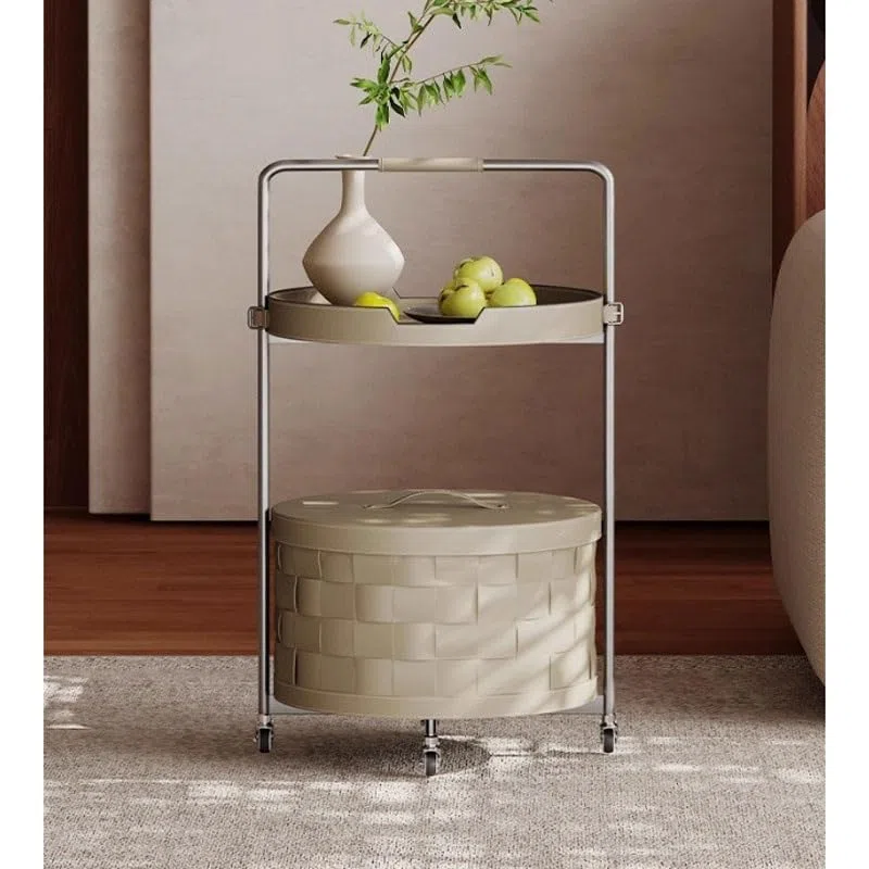 Mueble del Salón Moderno sofá con Ruedas pequeño, Mesa Auxiliar for Sala de Estar, Mesa de Centro de Cuero con Forma de Silla de Montar móvil Sencilla Mesas Auxiliares Salón